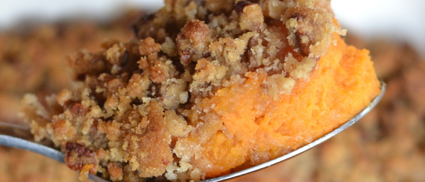 Sweet Potato Casserole with Pecan Streusel