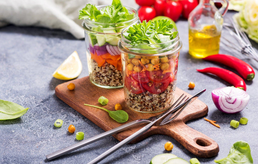 Quinoa and Chickpea Salad Jars - Prolon Life