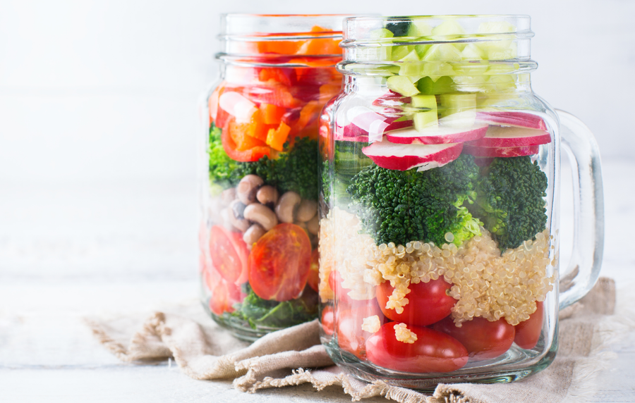 Quinoa and Veggie Mason Jar Salad - Prolon Life
