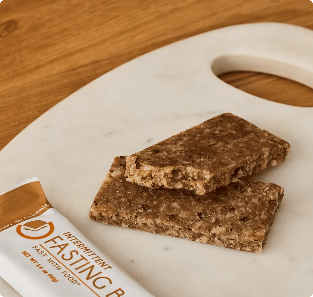 Fasting Bar on a plate with coffee